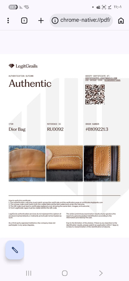 Christian Dior Saddle Bag Brown Leather Crossbody Shoulder Bag
