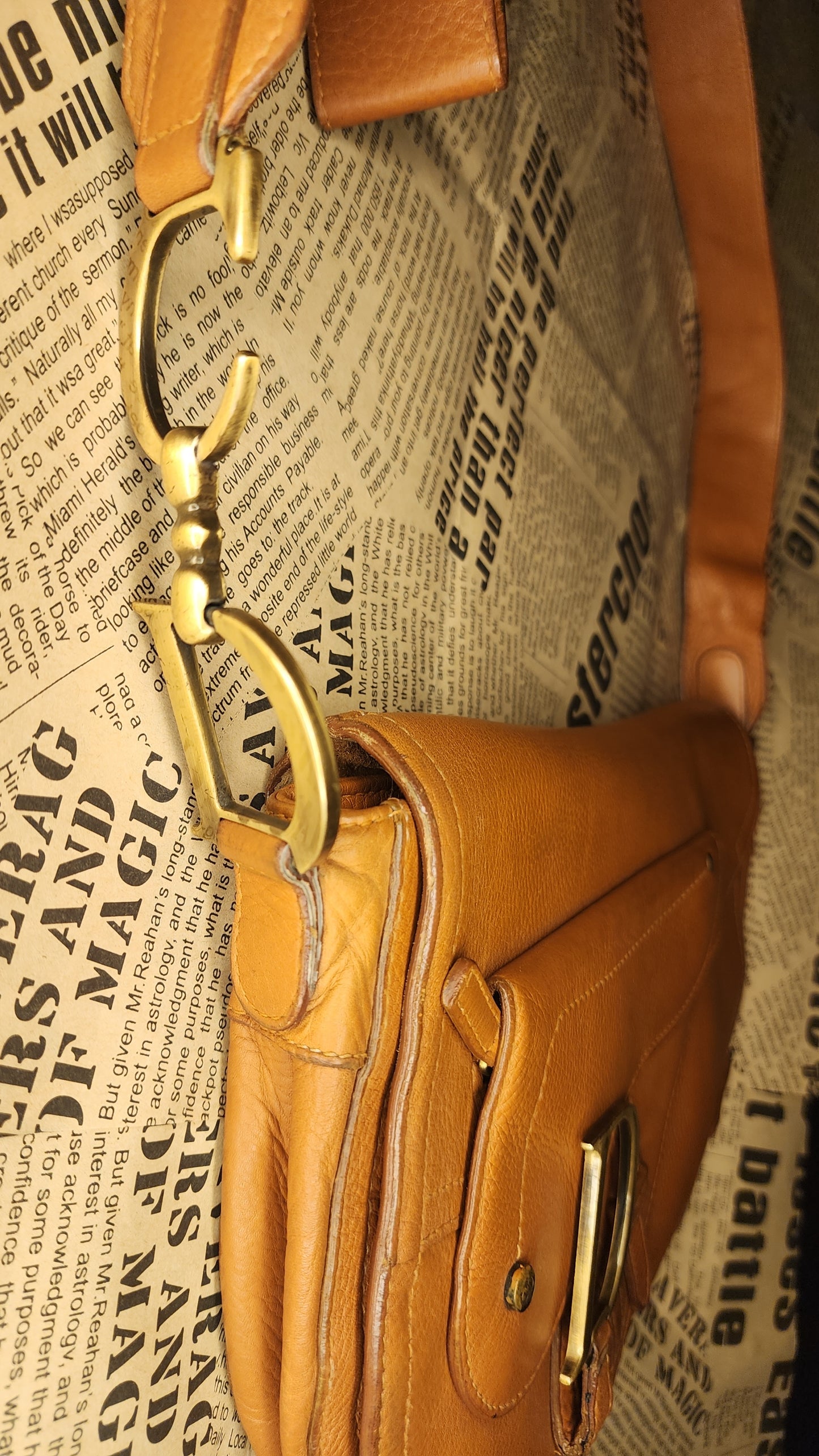 Christian Dior Saddle Bag Brown Leather Crossbody Shoulder Bag