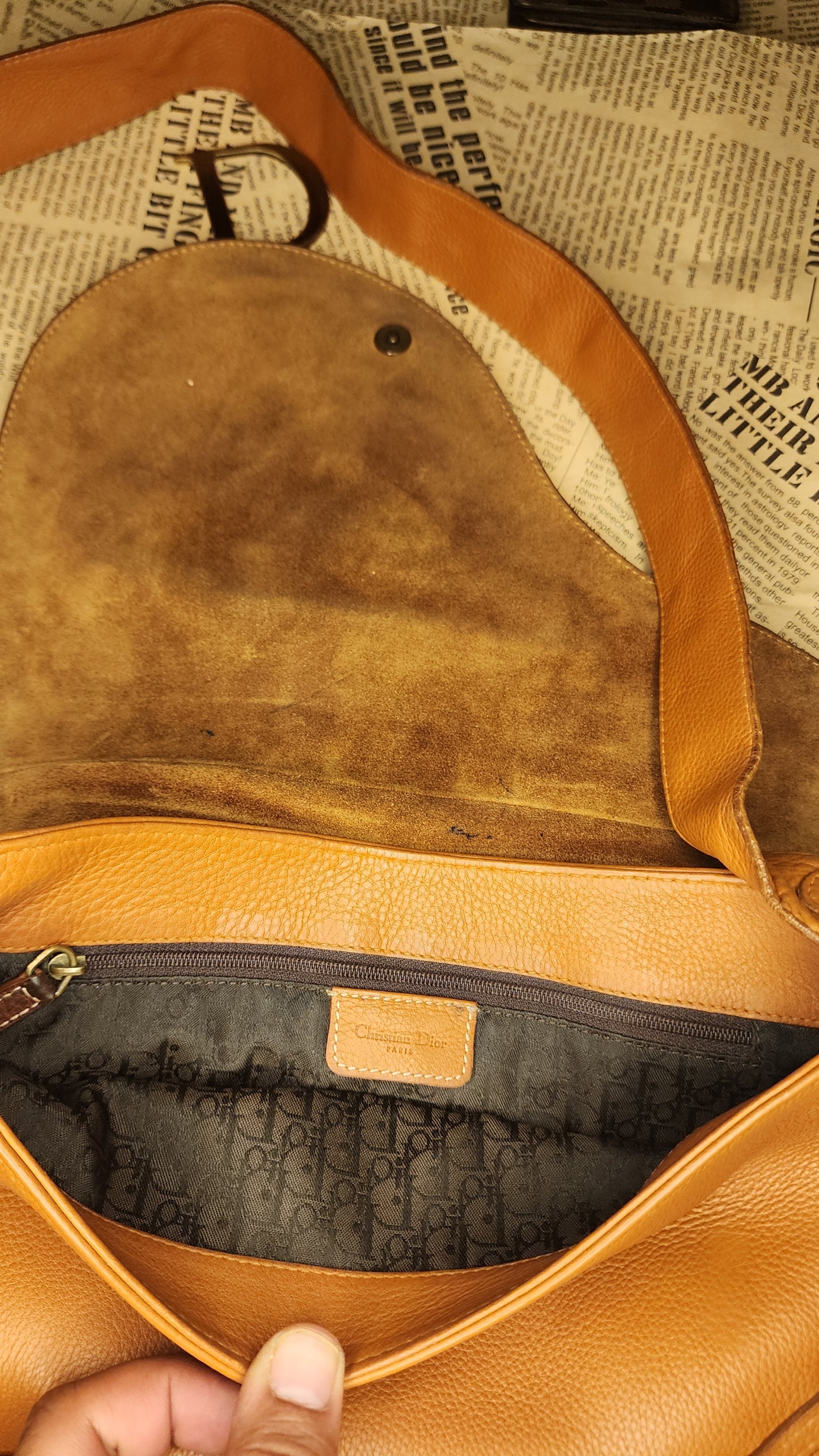 Christian Dior Saddle Bag Brown Leather Crossbody Shoulder Bag