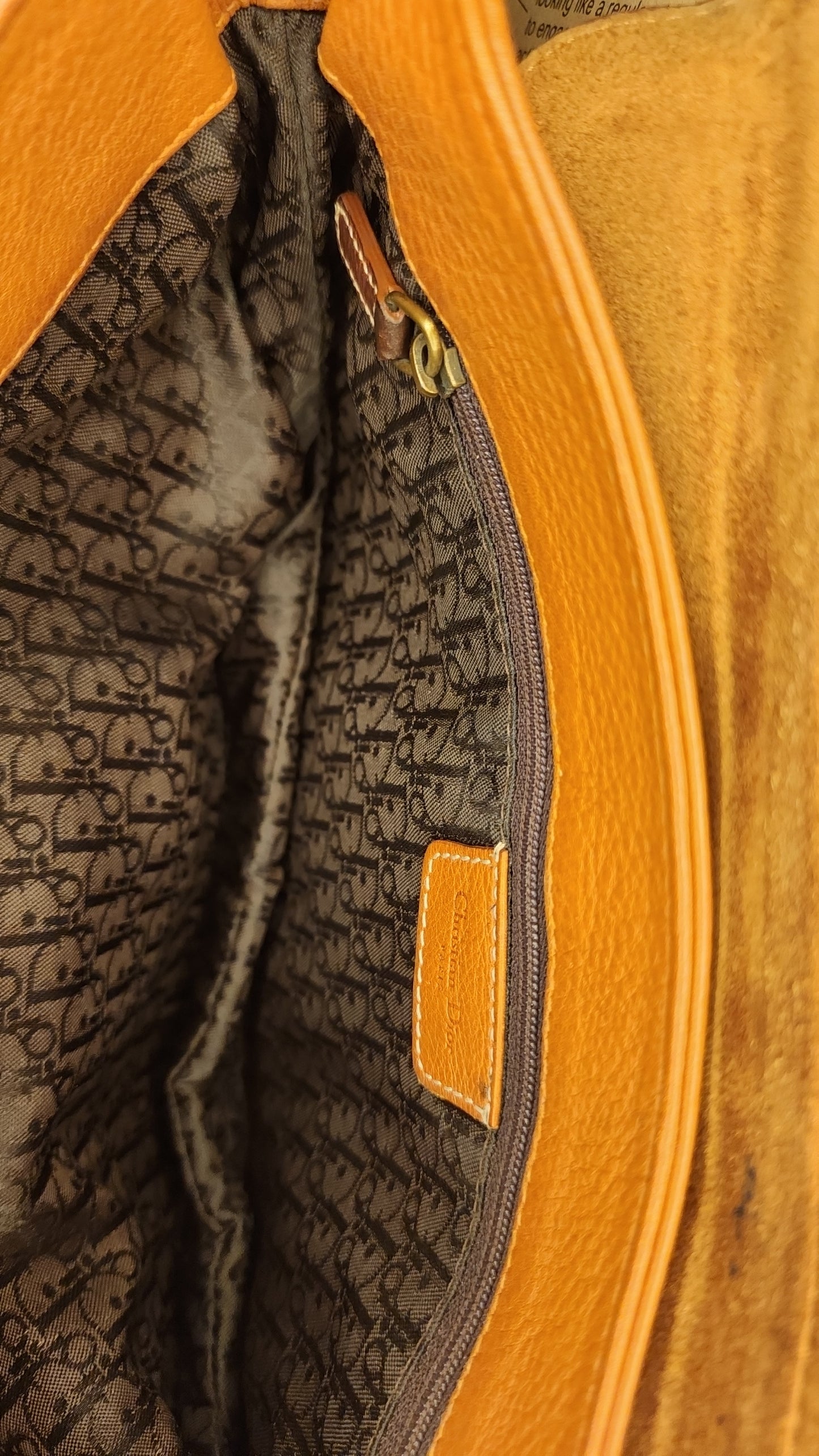 Christian Dior Saddle Bag Brown Leather Crossbody Shoulder Bag
