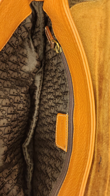 Christian Dior Saddle Bag Brown Leather Crossbody Shoulder Bag
