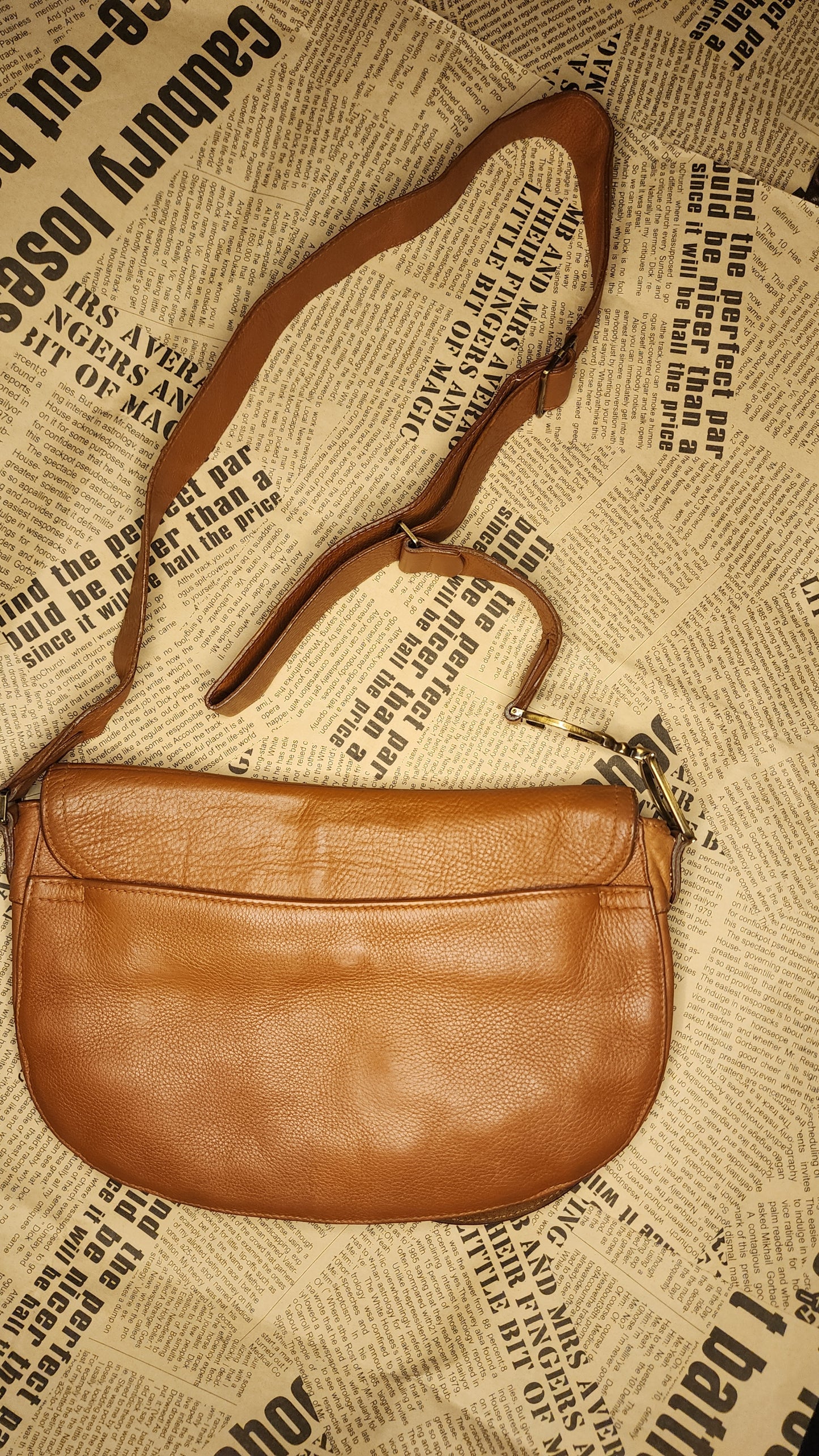 Christian Dior Saddle Bag Brown Leather Crossbody Shoulder Bag