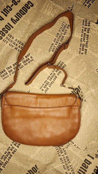 Christian Dior Saddle Bag Brown Leather Crossbody Shoulder Bag