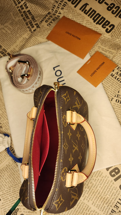 Louis Vuitton Speedy Bandouliere 20 Monogram Canvas Crossbody Handbag with Dust Bag & Strap