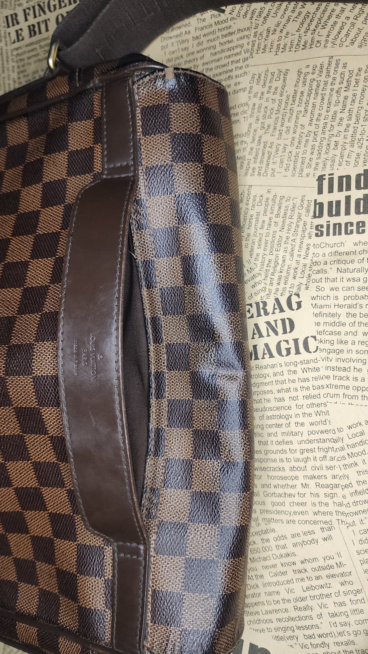 Louis Vuitton Reporter PM Damier Ebene Messenger Bag Pre-Owned Authentic