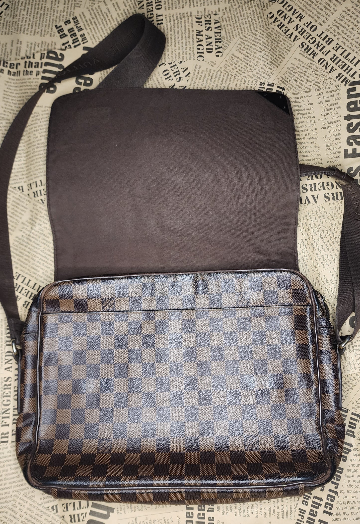 Louis Vuitton Reporter PM Damier Ebene Messenger Bag Pre-Owned Authentic
