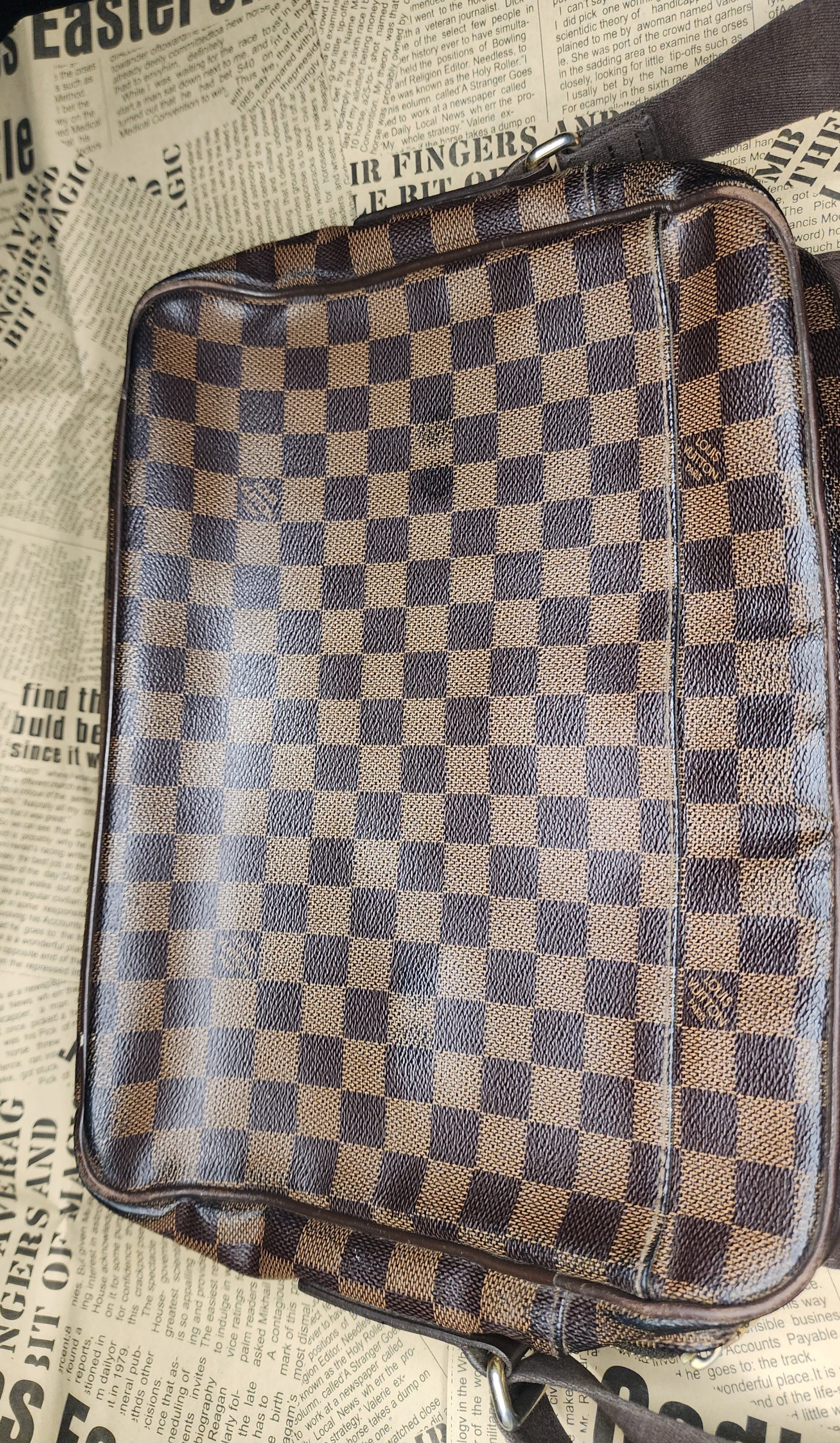 Louis Vuitton Reporter PM Damier Ebene Messenger Bag Pre-Owned Authentic