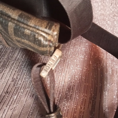 Fendi FF Zucca Messenger Bag 7VA207-UZD Brown Canvas Crossbody Authenticated