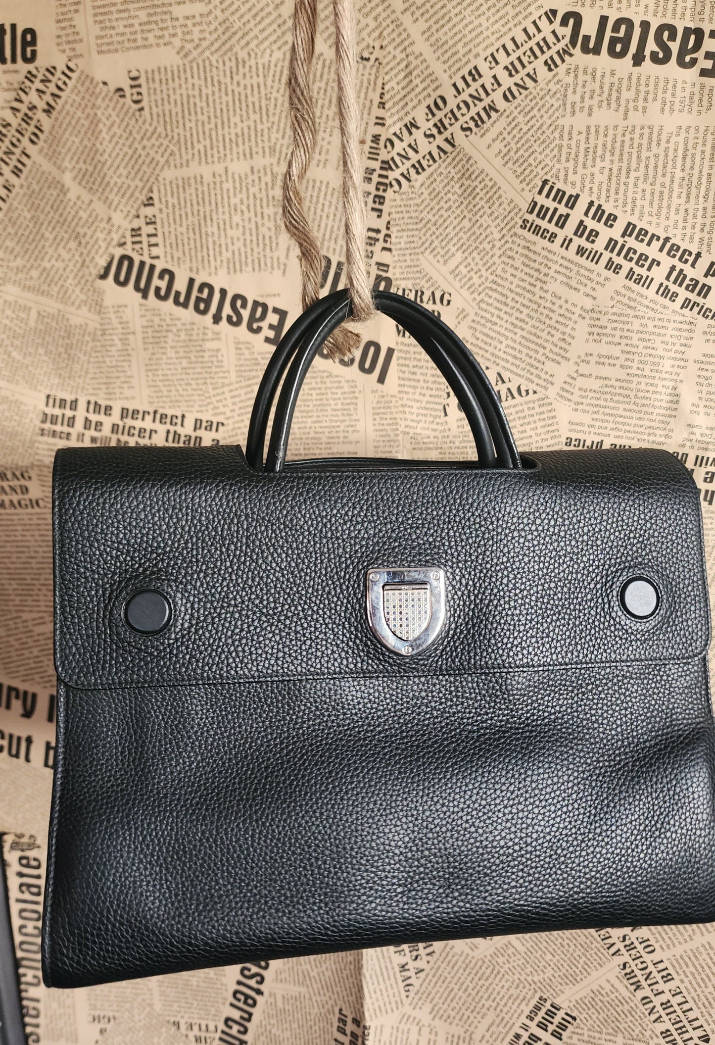 Christian Dior Black Leather Handbag - Excellent Condition Pre_Owned