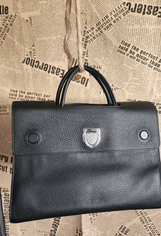 Christian Dior Black Leather Handbag - Excellent Condition Pre_Owned