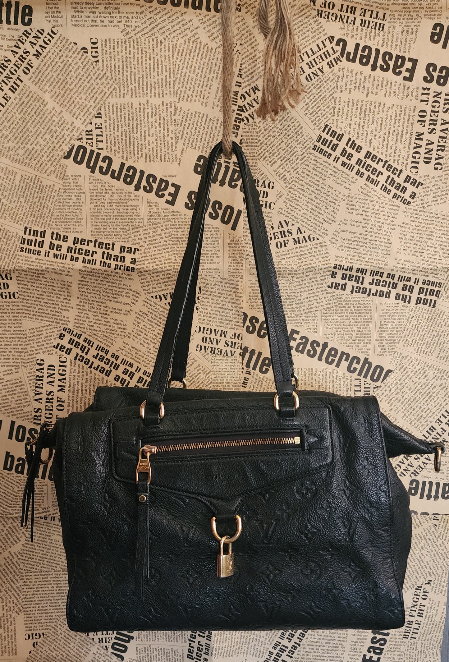 Louis Vuitton Black Empreinte Leather Lumineuse PM Shoulder Bag , Pre_ Owned