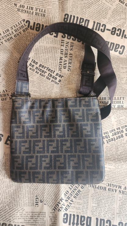 Fendi FF Zucca Messenger Bag 7VA207-UZD Brown Canvas Crossbody Authenticated