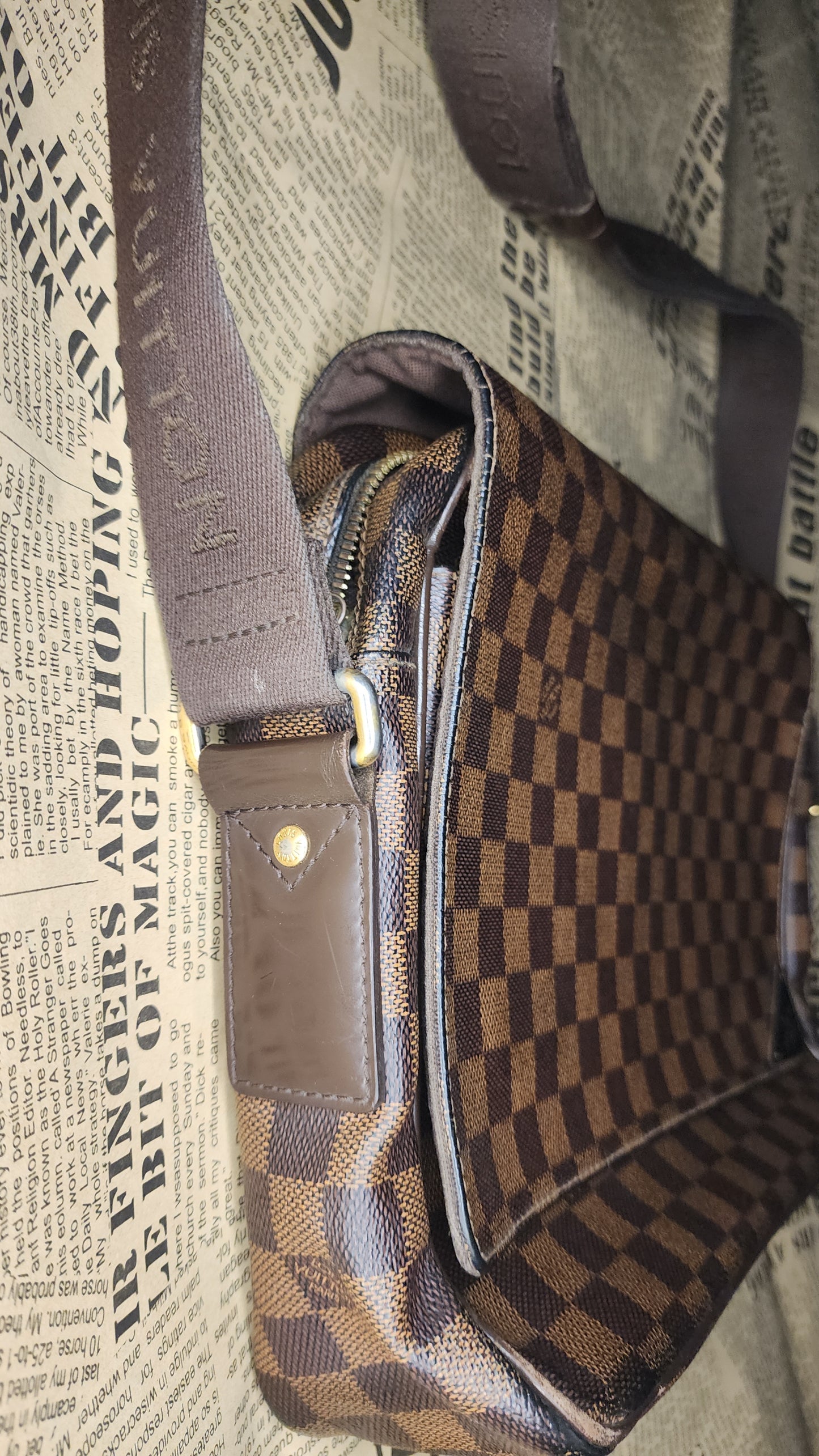Louis Vuitton Reporter PM Damier Ebene Messenger Bag Pre-Owned Authentic