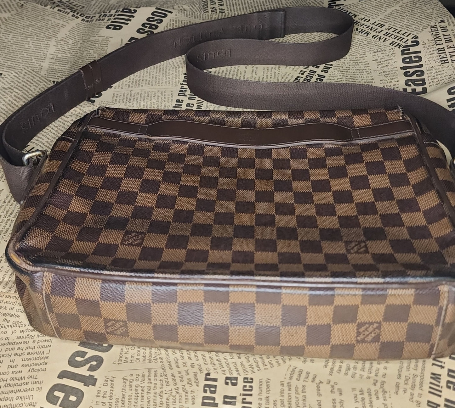 Louis Vuitton Reporter PM Damier Ebene Messenger Bag Pre-Owned Authentic