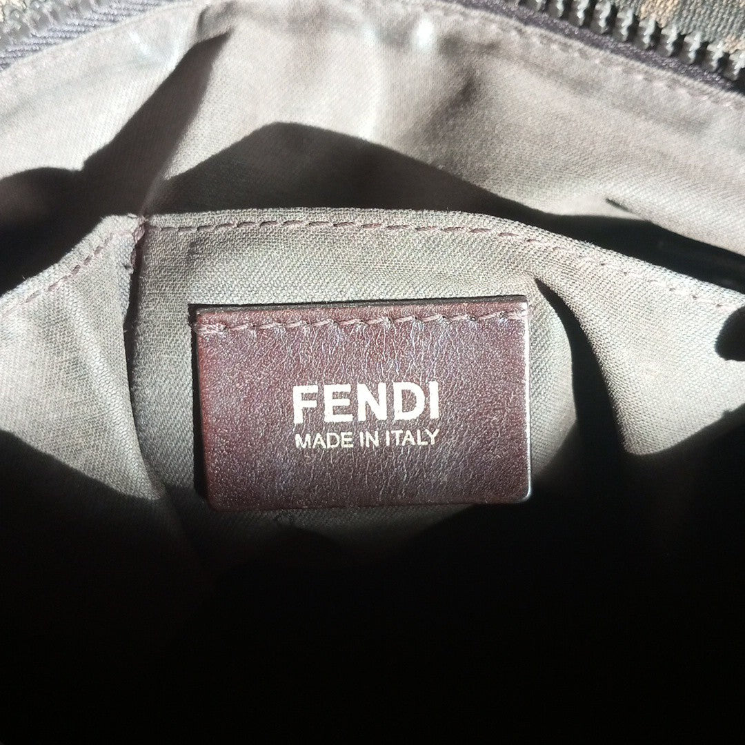 Fendi FF Zucca Messenger Bag 7VA207-UZD Brown Canvas Crossbody Authenticated