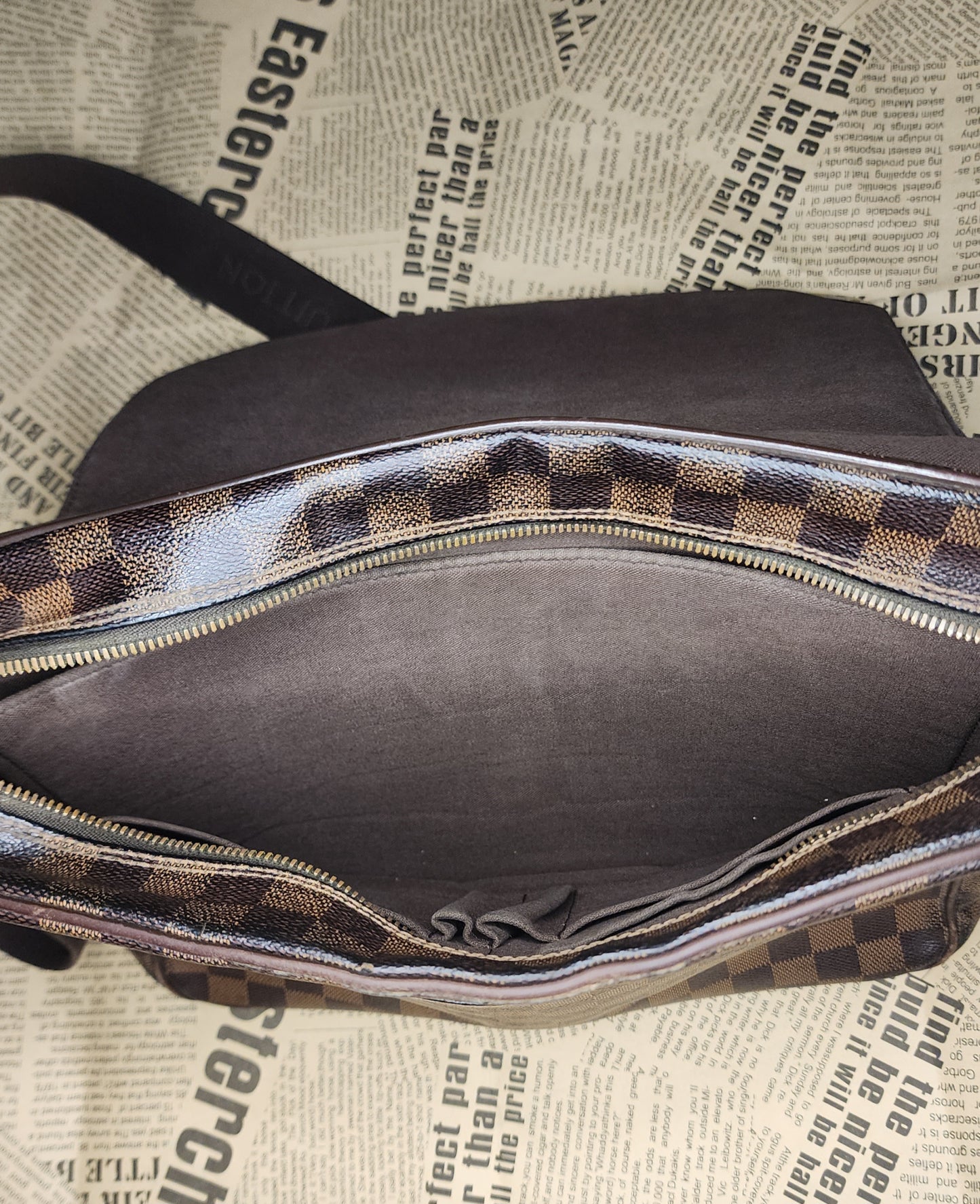 Louis Vuitton Reporter PM Damier Ebene Messenger Bag Pre-Owned Authentic